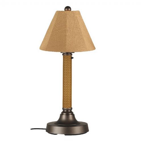 Bahama Weave 30 inch Outdoor Table Lamp Mocha Cream & Bronze PLC-26184