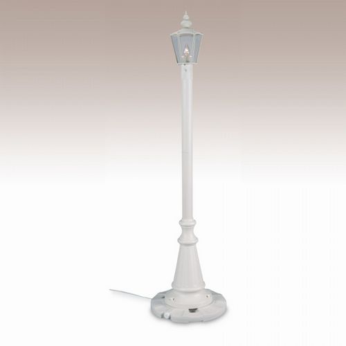 Cambridge Park Style Single Lantern Patio Lamp White PLC-00421-WH