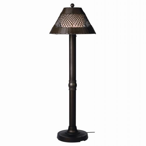 Java Outdoor Floor Lamp Walnut Wicker PLC-15207-BR