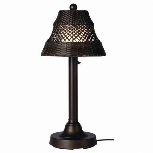 Java Outdoor Table Lamp 30 inch Walnut Wicker PLC-15227-BR