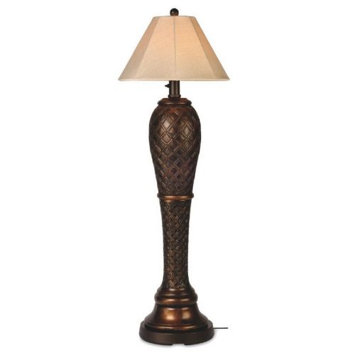 Monterey Outdoor Floor Lamp with Antique Beige Linen Sunbrella Shade PLC-20947