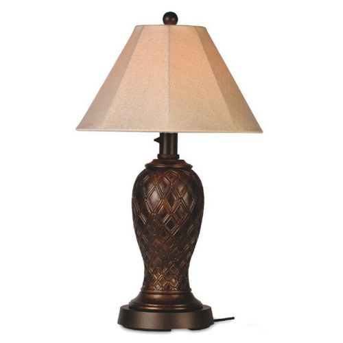 Monterey Outdoor Table Lamp with Antique Beige Linen Sunbrella Shade PLC-20937