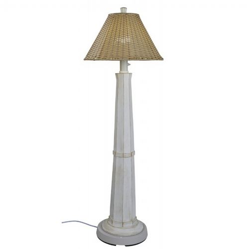 Nantucket Outdoor Floor Lamp with Stone Wicker Shade PLC-19906