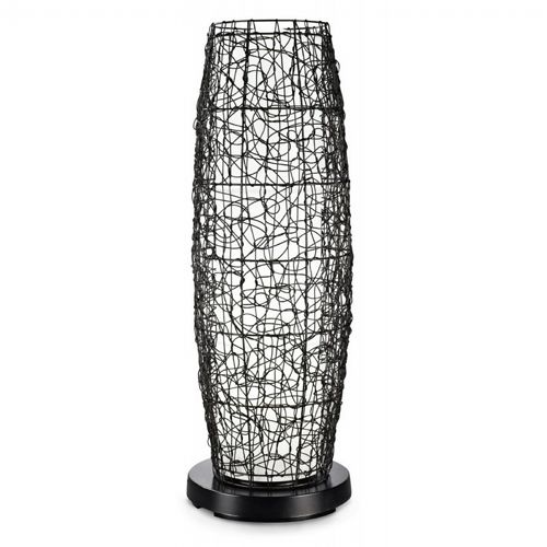 PatioGlo LED Outdoor Floor Lamp White with Walnut Wicker Cover PLC-68850