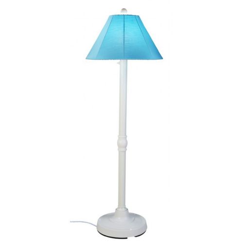 San Juan Floor Lamp with White Body & Canvas Aruba Sunbrella Shade Fabric PLC-38101