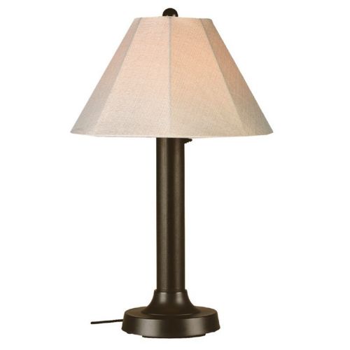 Seaside Table Lamp with Bronze Body & Antique Beige Linen Sunbrella Shade Fabric PLC-20617