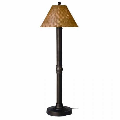 Tahiti 2 Outdoor Floor Lamp Honey Wicker PLC-18207-BR