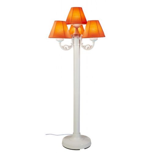 Versailles Floor Lamp with White Body and Canvas Melon Sunbrella Fabric Shades PLC-35451