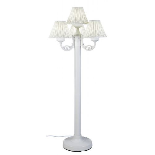 Versailles Floor Lamp with White Body and White Wicker Shades PLC-10451