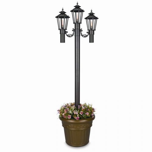 Williamsburg Citronella Flame Torch Planter Triple Bronze PLC-00598-BR