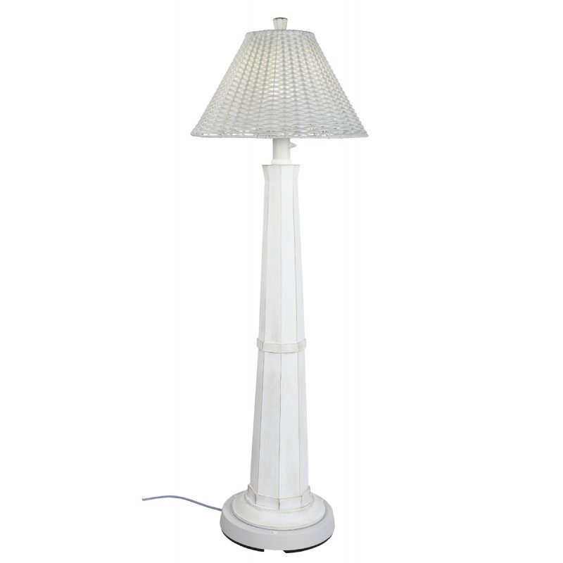 Nantucket Outdoor Floor Lamp with White Wicker Shade PLC10906 CozyDays