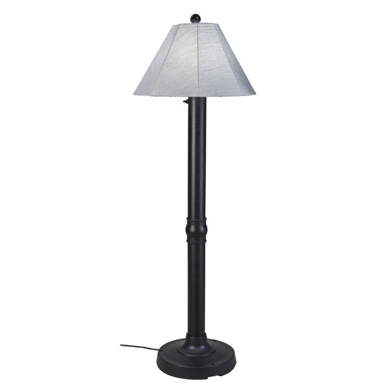 Seaside Table Lamp with Black Body & Canvas Granite Sunbrella Shade