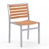 Modern Teak Aluminum Patio Dining Chair Stackable CA-50-UC