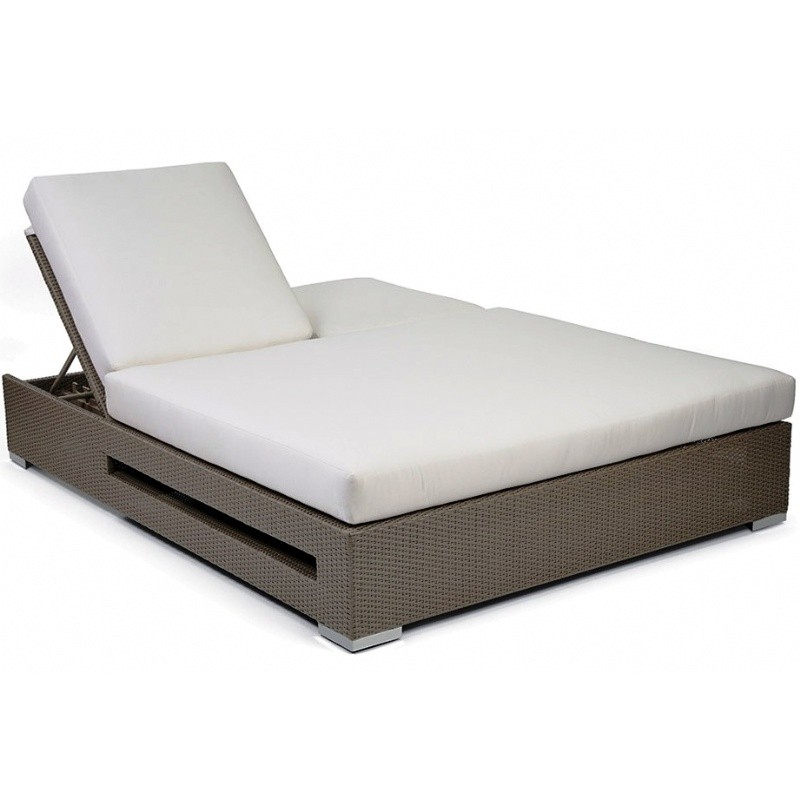 10Tierra Wicker Patio Chaise Lounge Double CA82999 CozyDays