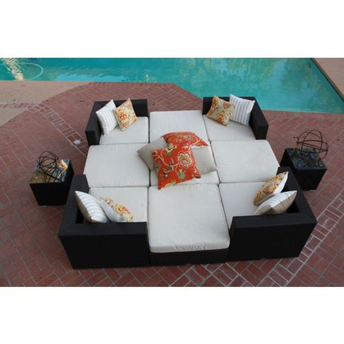 Dijon Modern Patio Sectional Lounge Seating Set 11 Piece CA-DJ-996