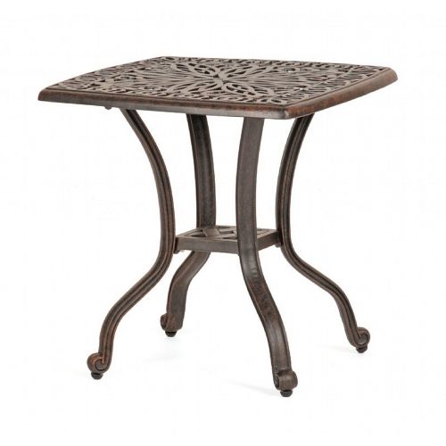 Florence Cast Aluminum Outdoor End Table 21 inch Square CA-777-E