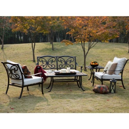 La Mariposa Cast Aluminum Outdoor Deep Seating Set 5 Piece CA-MARIPOSA-5