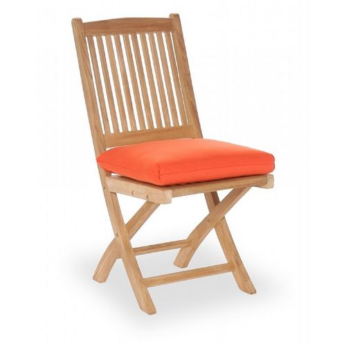Modern Teak Patio Folding Side Chair with Cushion CA-50180