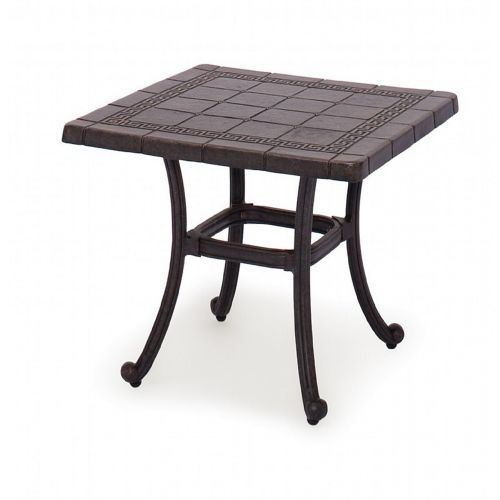 Paris Contemporary Cast Aluminum Side Table 24 inch Square CA-5067-E