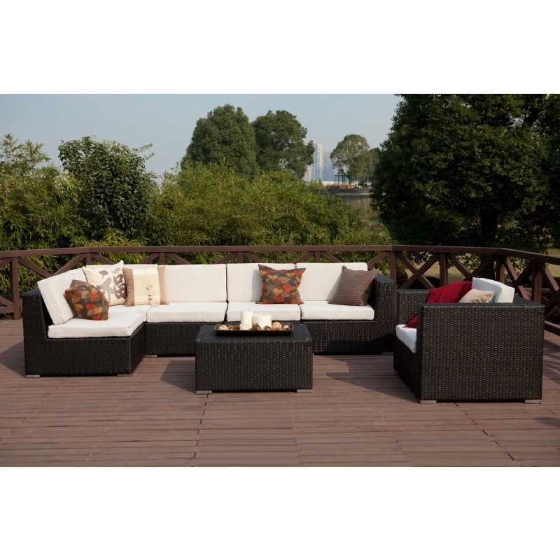 Dijon Modern Patio Sectional Deep Seating Set 8 Piece CADJ997 CozyDays