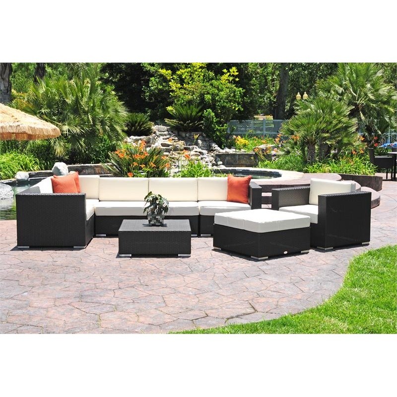 Dijon Modern Patio Sectional Deep Seating Set 9 Piece CADJ999 CozyDays
