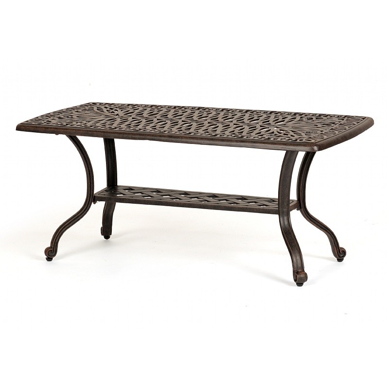 Florence Cast Aluminum Outdoor Coffee Table 42 inch Rectangle CA777F CozyDays