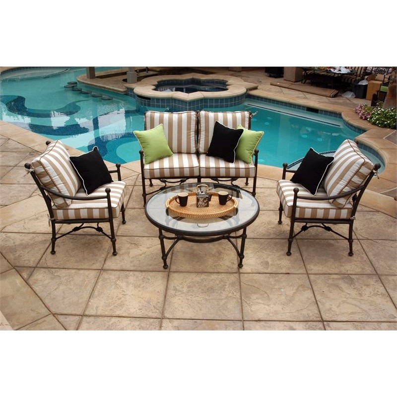 Origin Cast Aluminum Patio Club Seating Group 4 pcs CA888DEEP4A