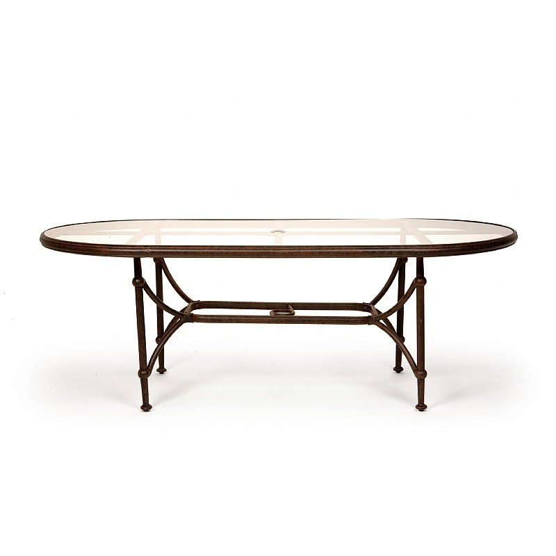 Origin Cast Aluminum Patio Oval Dining Table 84 inch CA8882B84 CozyDays