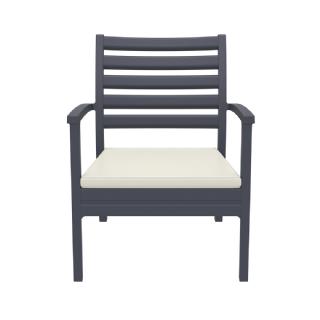 Artemis XL Outdoor Club Chair Dark Gray with Taupe Cushion ISP004 360° view
