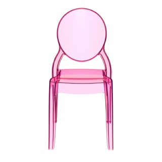 Elizabeth Clear Polycarbonate Outdoor Bistro Chair Pink ISP034 360° view