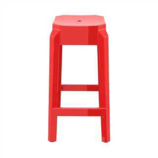 Fox Polycarbonate Counter Stool Glossy Red ISP036 360° view