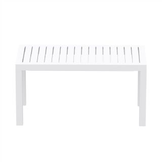 Ocean Rectangle Resin Outdoor Coffee Table White ISP069 360° view