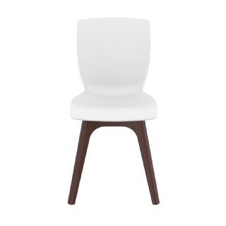 Mio PP Dining Chair with Brown Legs and White Seat ISP094 360° view