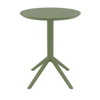 Sky Round Folding Table 24 inch Olive Green ISP121 360° view