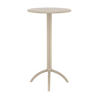 Octopus Resin Bar Table 24 inch Round Taupe ISP161 360° view