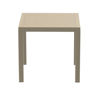 Ares Resin Outdoor Dining Table 31 inch Square Taupe ISP164 360° view