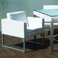 White patio chairs, outdoor chairs