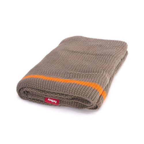 Fatboy® Klaid Large Throw Blanket Taupe/Neon Orange Stripe FBKLAID