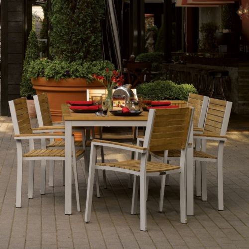 Travira Aluminum and Teak Outdoor Dining Set 7 piece OG-TVCHT7SET