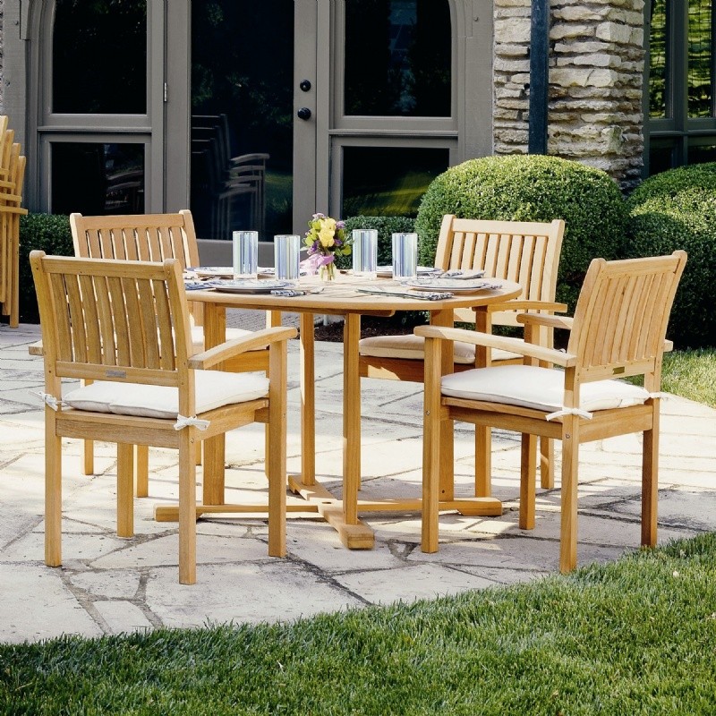 Shorea Wood Warwick Square Outdoor Dining Set 5 Piece OGWS5SQSET