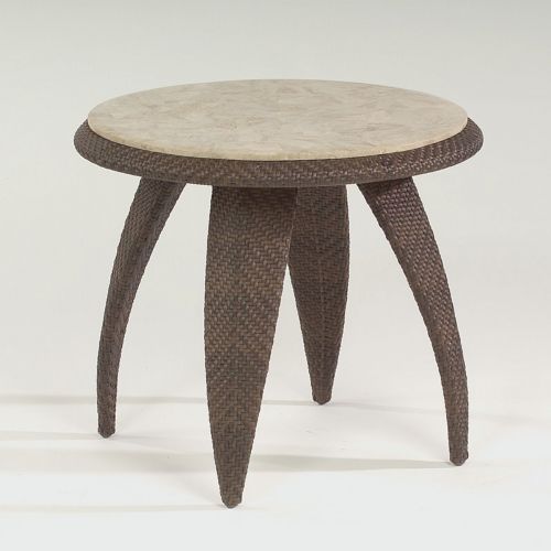Bali All-Weather End Table with Stone Top 27 inch WC-S533203