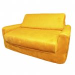 Fun Furnishings Canary Yellow Micro Suede Sofa Sleeper With Pillows FF-11203