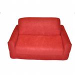 Fun Furnishings Red Micro Suede Sofa Sleeper With Pillows FF-11232