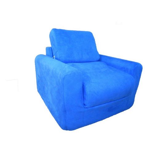 Fun Furnishings Royal Blue Micro Suede Chair Sleeper FF-20207