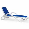 Adjustable Alpha Sling Chaise Lounge with Arms - White Blue NR-40416