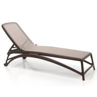 Atlantico Sunlounger Chaise Lounge in Caffe with Tortora Sling NR-40450
