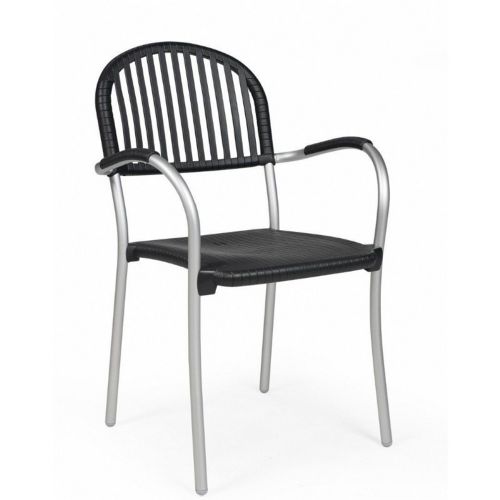 Brezza Outdoor Arm Chair with Antracite Seat and Aluminum Legs NR-60650.02