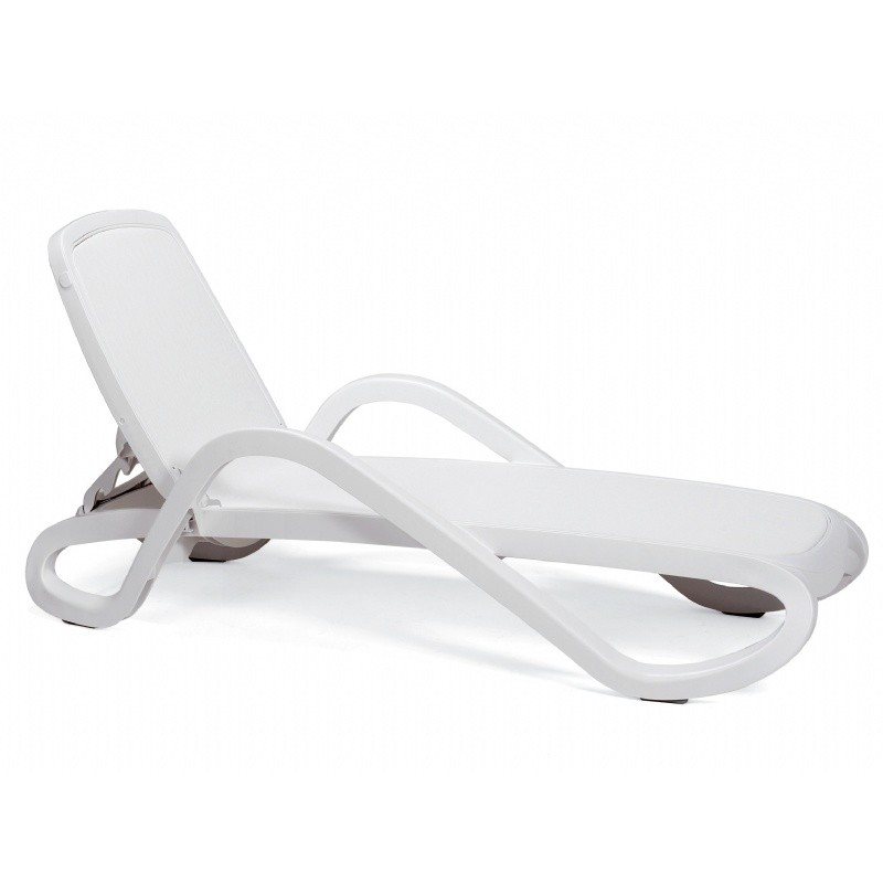 Adjustable Alpha Sling Chaise Lounge with Arms White NR4041600108 CozyDays