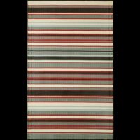 Outdoor Carpet Mat 5' × 8' Stripes Black Ivory MMSTP58BK