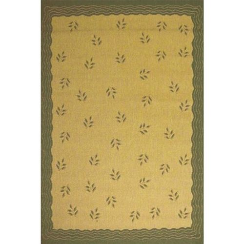 Modern Floral 5' × 8' Outdoor Rug Cream-Brown OR1302-12-5X8